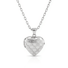 Cara Keepsakes Silver Locket Urns Silver Heart Locket Urn - Diamond Cut