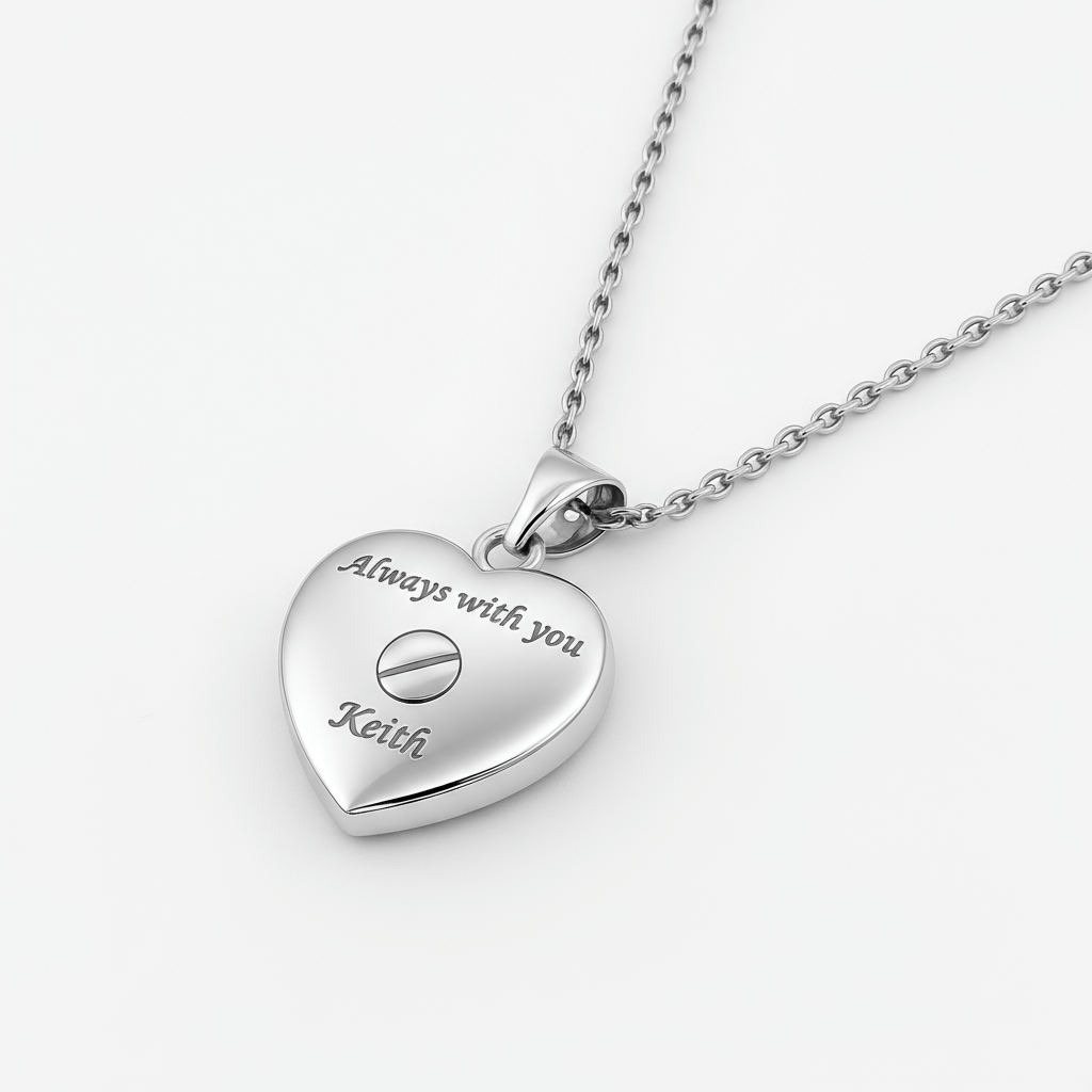 Cara Keepsakes Silver Pendant Urns Silver Heart Pendant Urn