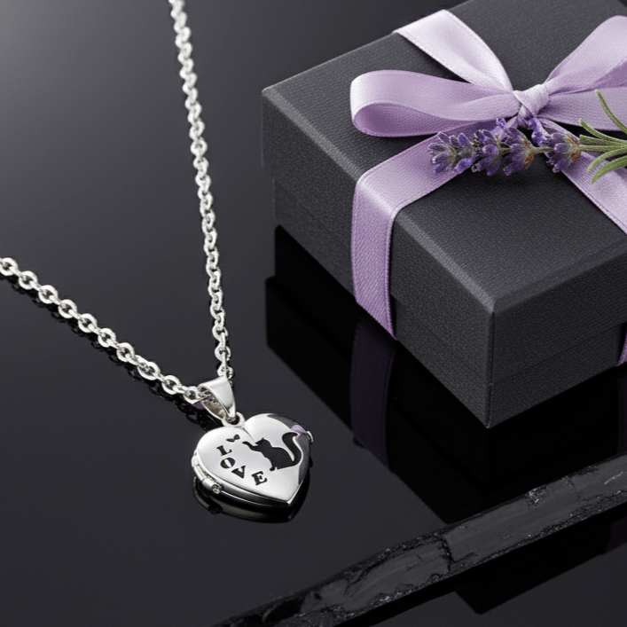 Cara Keepsakes Silver Locket Urns Cat Locket Urn