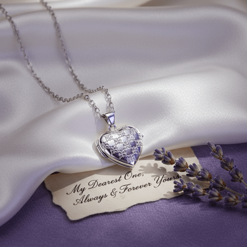 Cara Keepsakes Silver Locket Urns Silver Heart Locket Urn - Diamond Cut