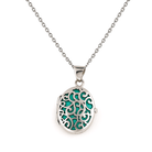 Cara Keepsakes Silver Locket Urns Turquoise Silver Filigree Oval Locket Urn