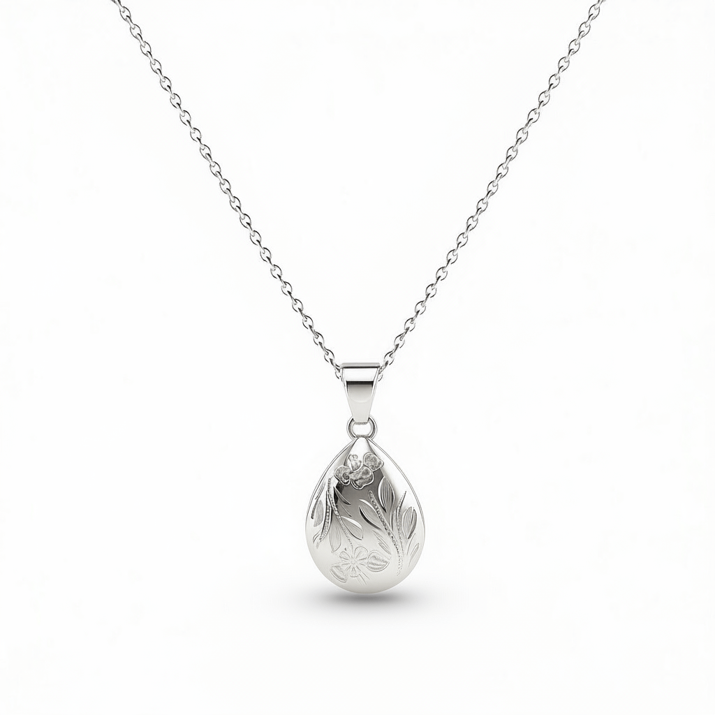 Cara Keepsakes Silver Pendant Urns 'Poppy' Teardrop Pendant Urn
