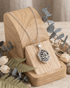 Cara Keepsakes Silver Locket Urns Silver Filigree Oval Locket Urn