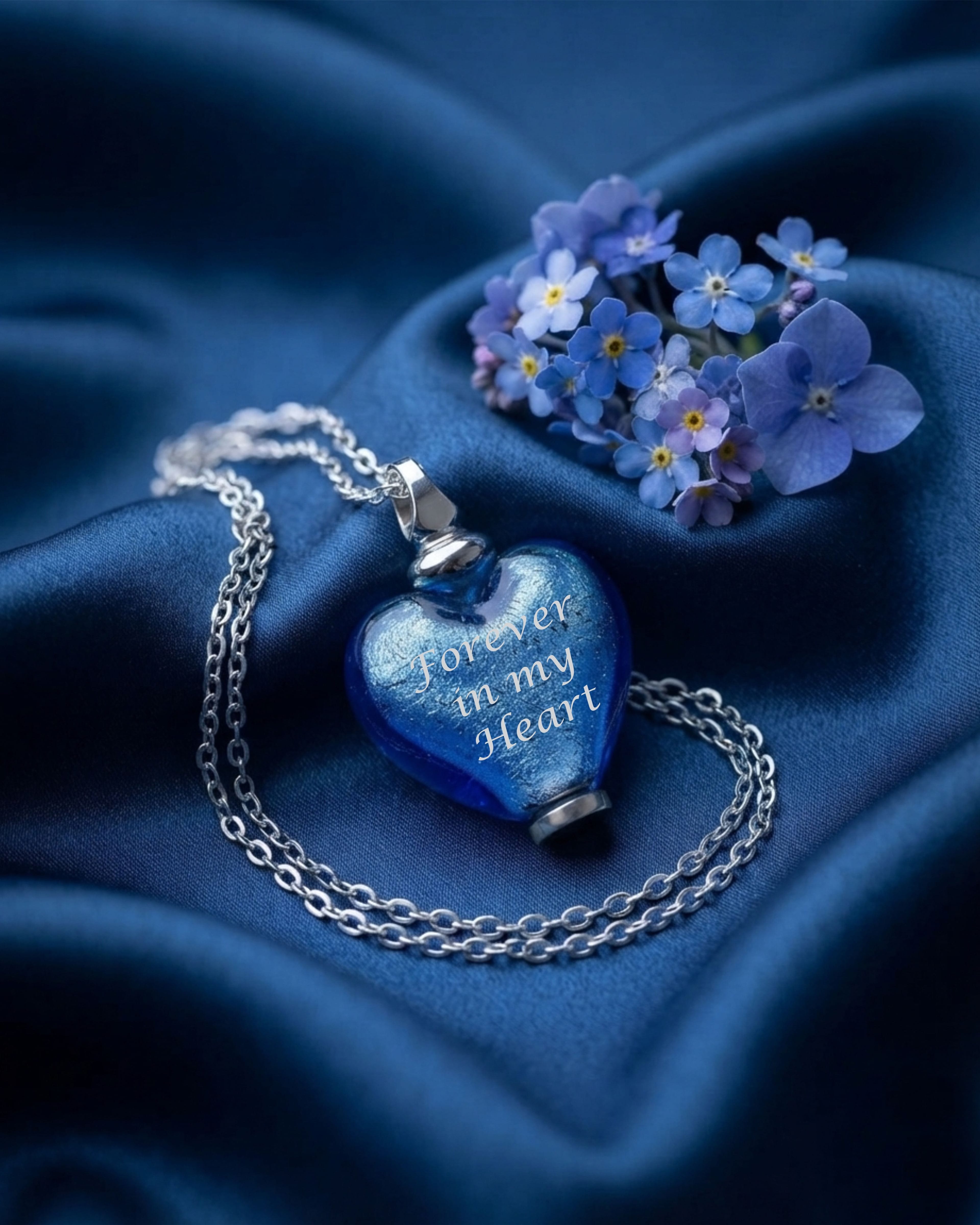 Cara Keepsakes Murano Glass Heart Urns Murano Glass Heart Urn - September