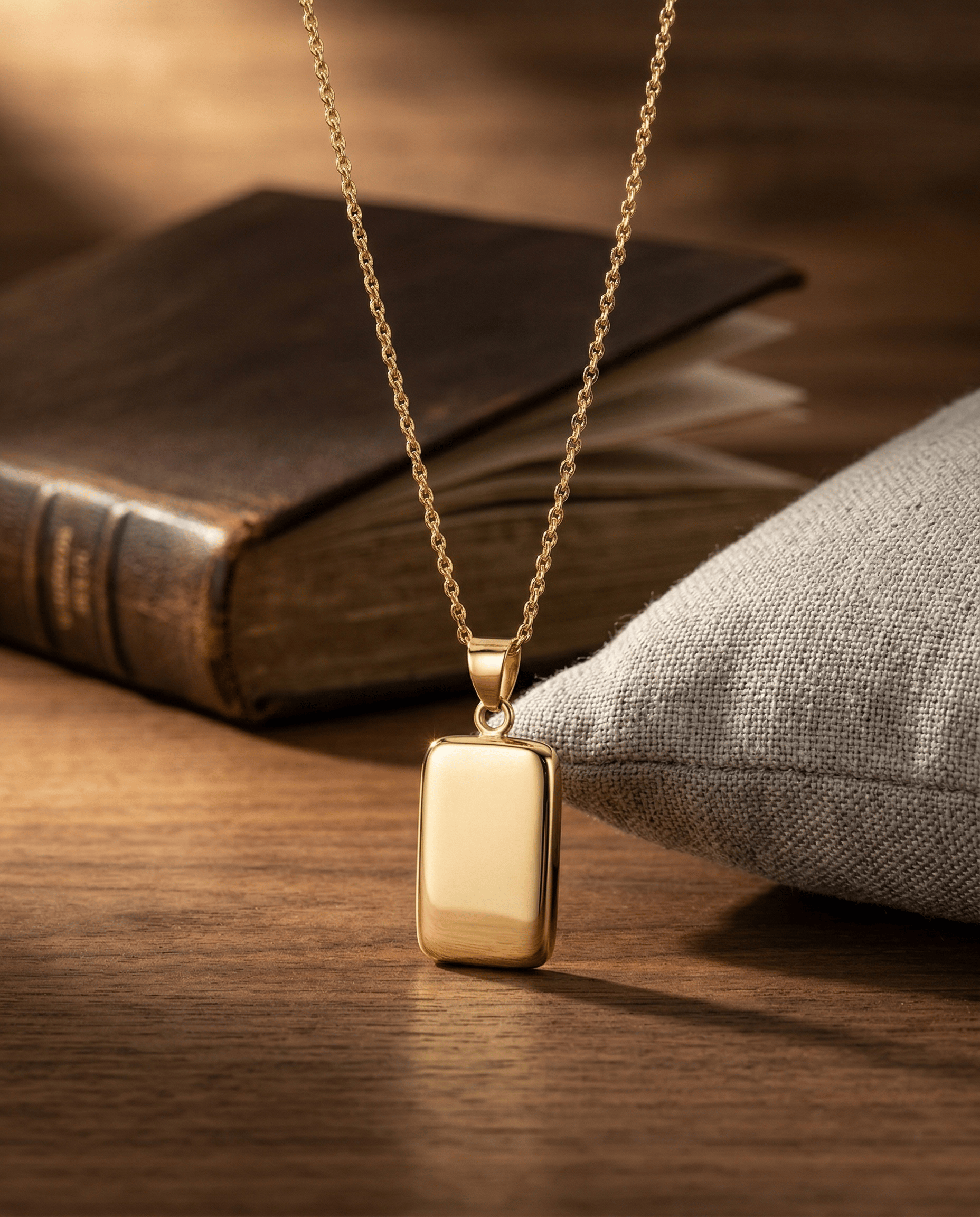 Cara Keepsakes Gold Pendant Urns Gold Rectangle Pendant Urn (10K)