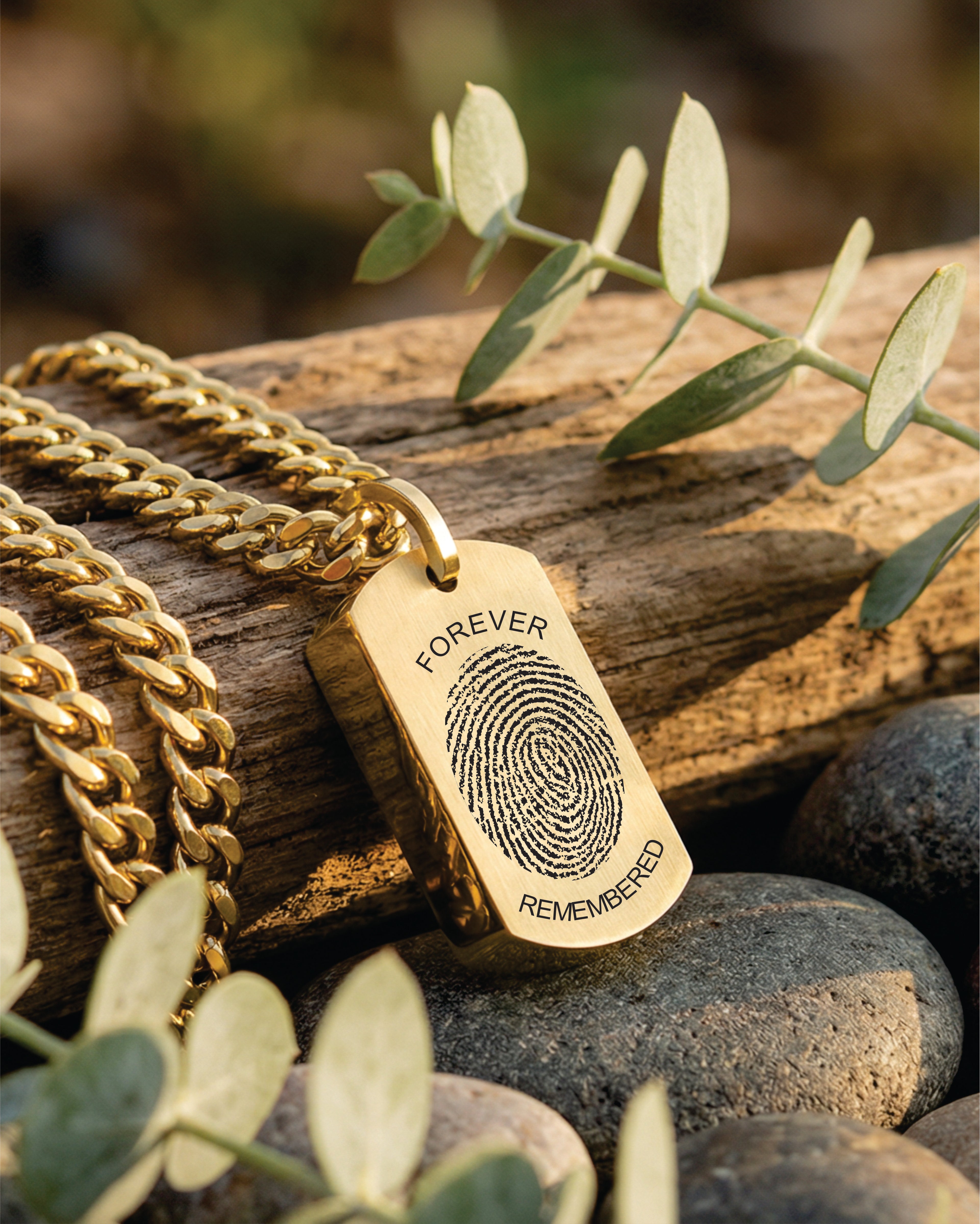Cara Keepsakes Stainless Steel Gold-Plated Stainless Steel Tag Pendant Urn