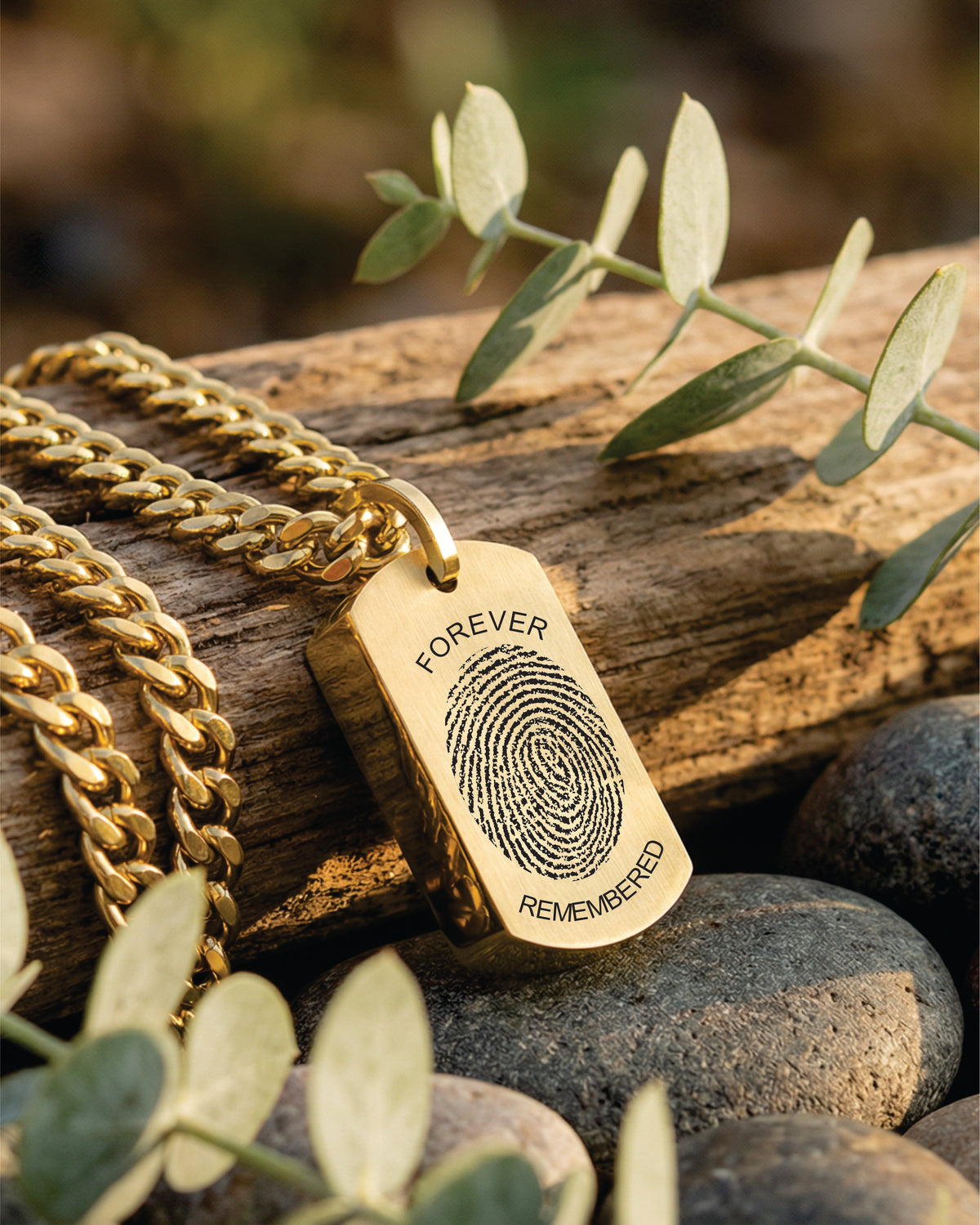 Cara Keepsakes Stainless Steel Gold-Plated Stainless Steel Tag Pendant Urn