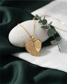 Cara Keepsakes Gold Locket Urns Gold Angel Wing Locket Urn (14K)