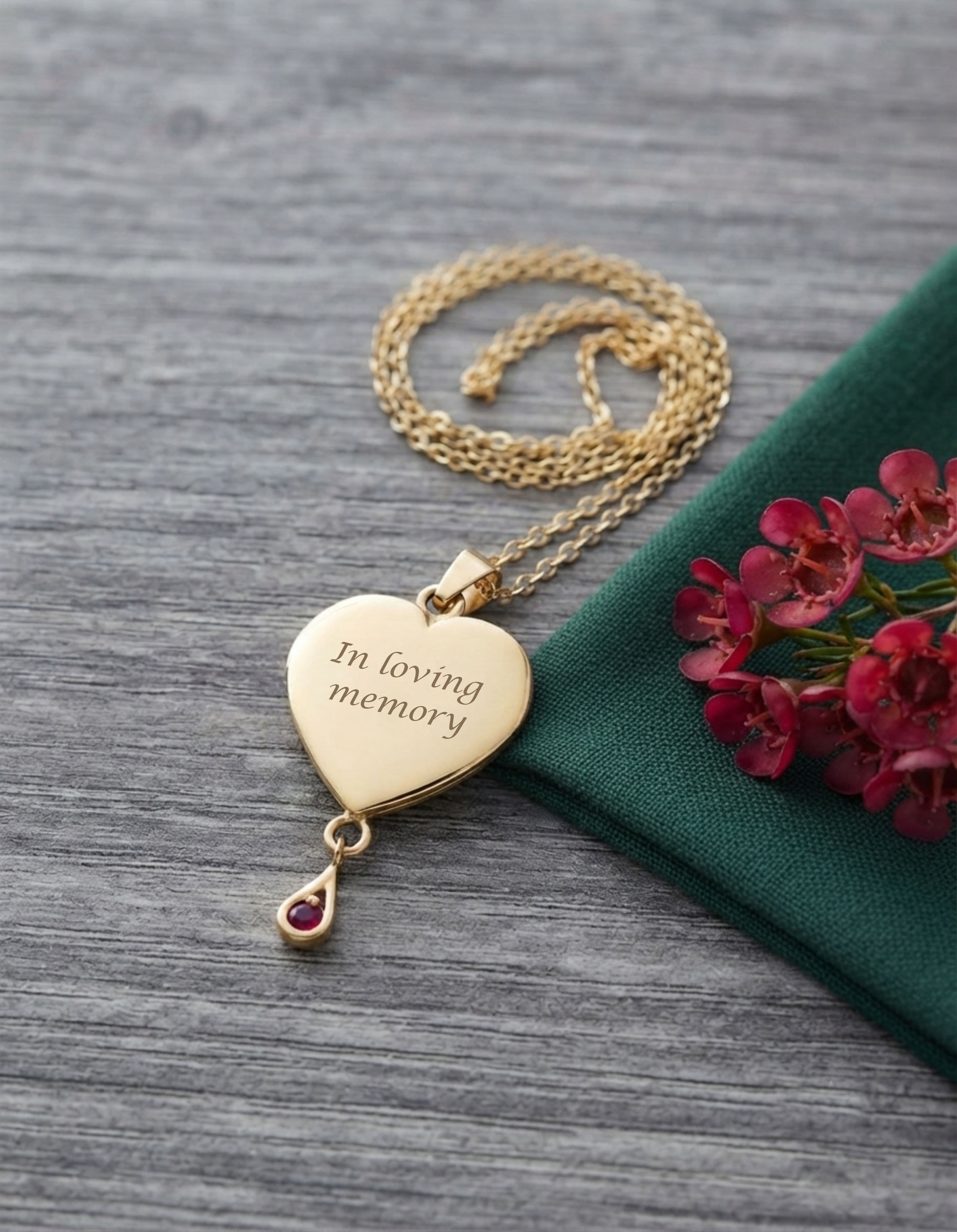 Cara Keepsakes Gold Pendant Urns Birthstone Heart Pendant Urn (10K)