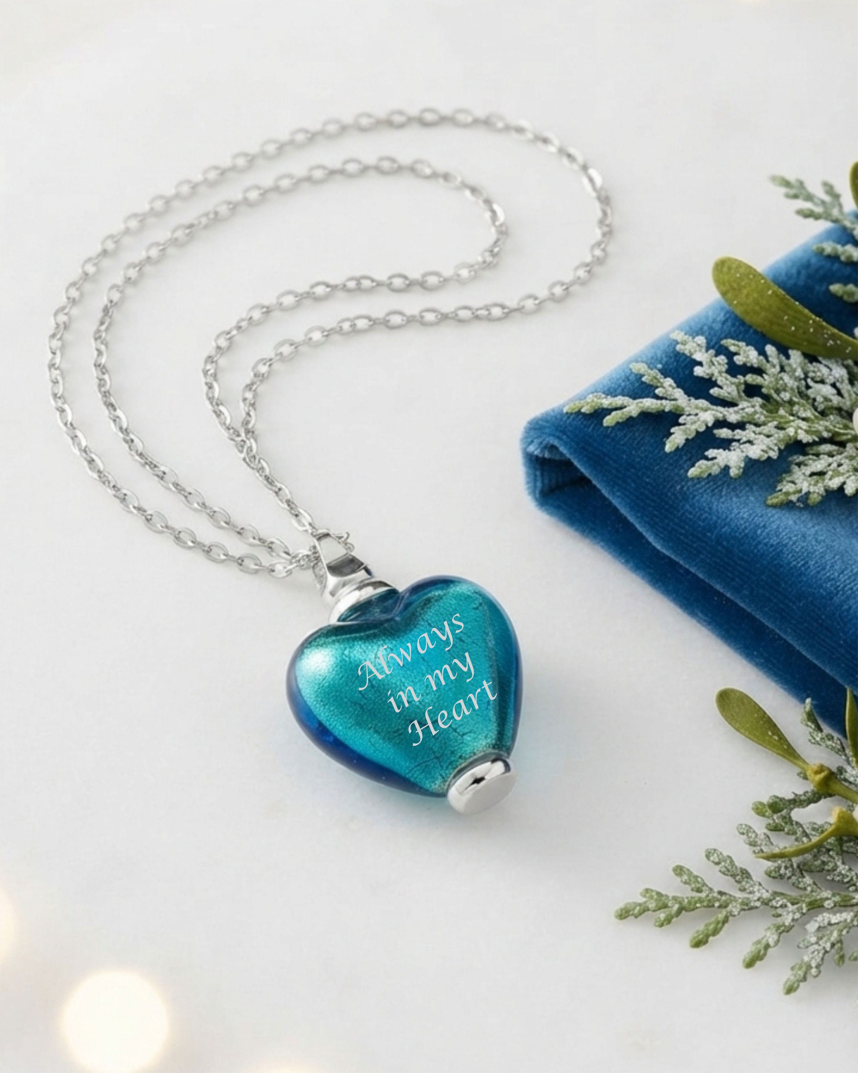 Cara Keepsakes Murano Glass Heart Urns Murano Glass Heart Urn - December