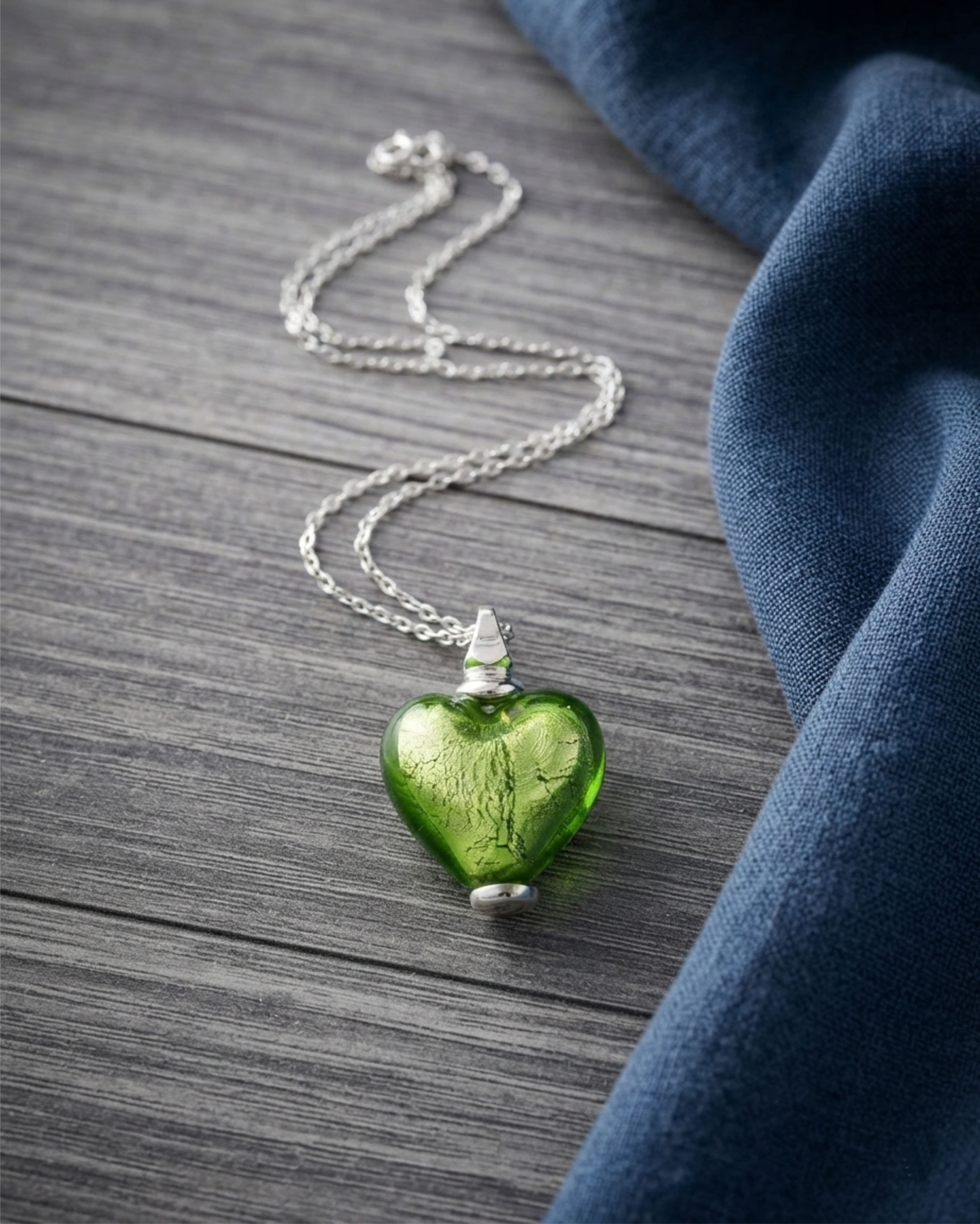 Cara Keepsakes Murano Glass Heart Urns Murano Glass Heart Urn - August