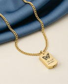 Cara Keepsakes Stainless Steel Gold-Plated Stainless Steel Tag Pendant Urn