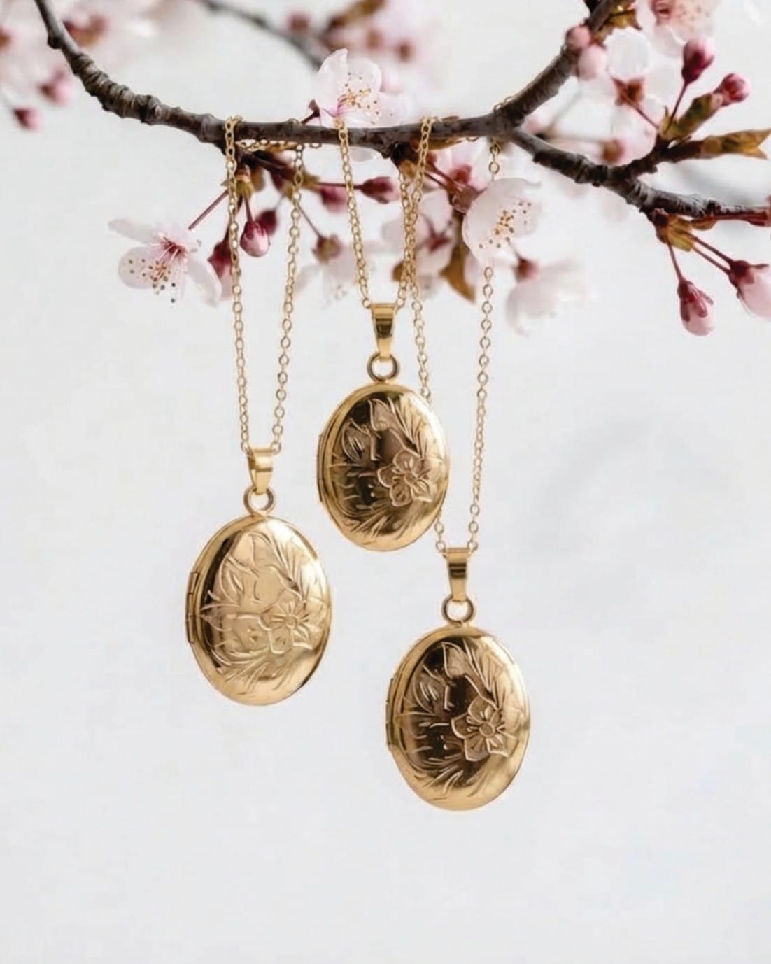 Cara Keepsakes Gold Locket Urns Gold Oval 'Wildflower' Locket Urn (10K)