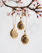 Cara Keepsakes Gold Locket Urns Gold Oval 'Wildflower' Locket Urn (10K)