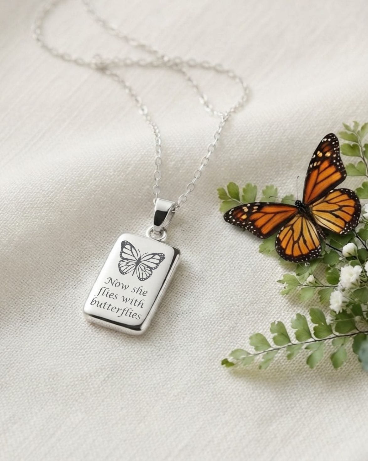 Cara Keepsakes Silver Pendant Urns Silver Rectangle Pendant Urn