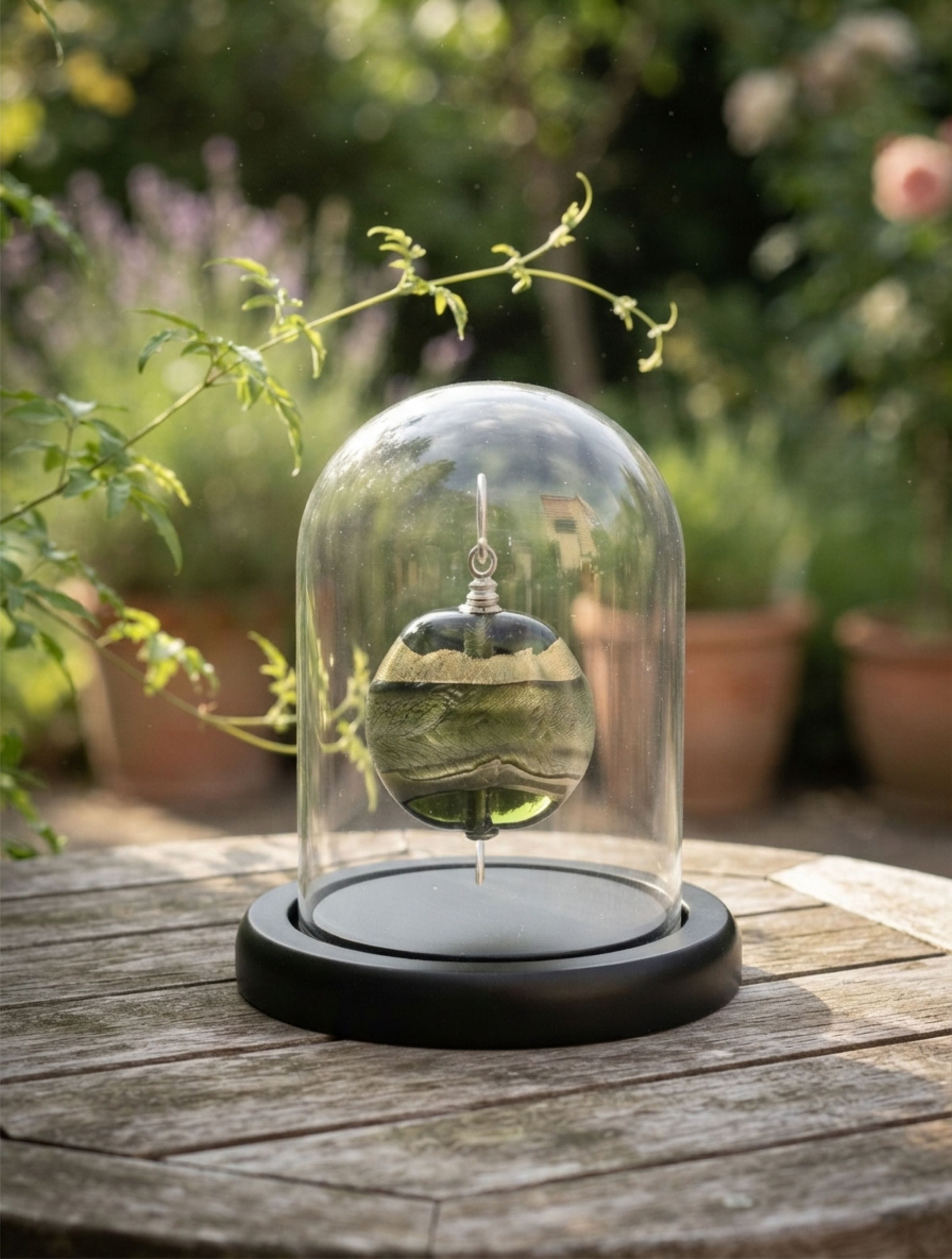 Cara Keepsakes Keepsake Urn Mini Urn with Glass Dome Keepsake Urn - "In the Garden"