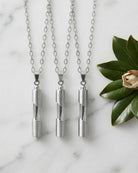 Cara Keepsakes Silver Pendant Urns Cylinder Pendant Urn