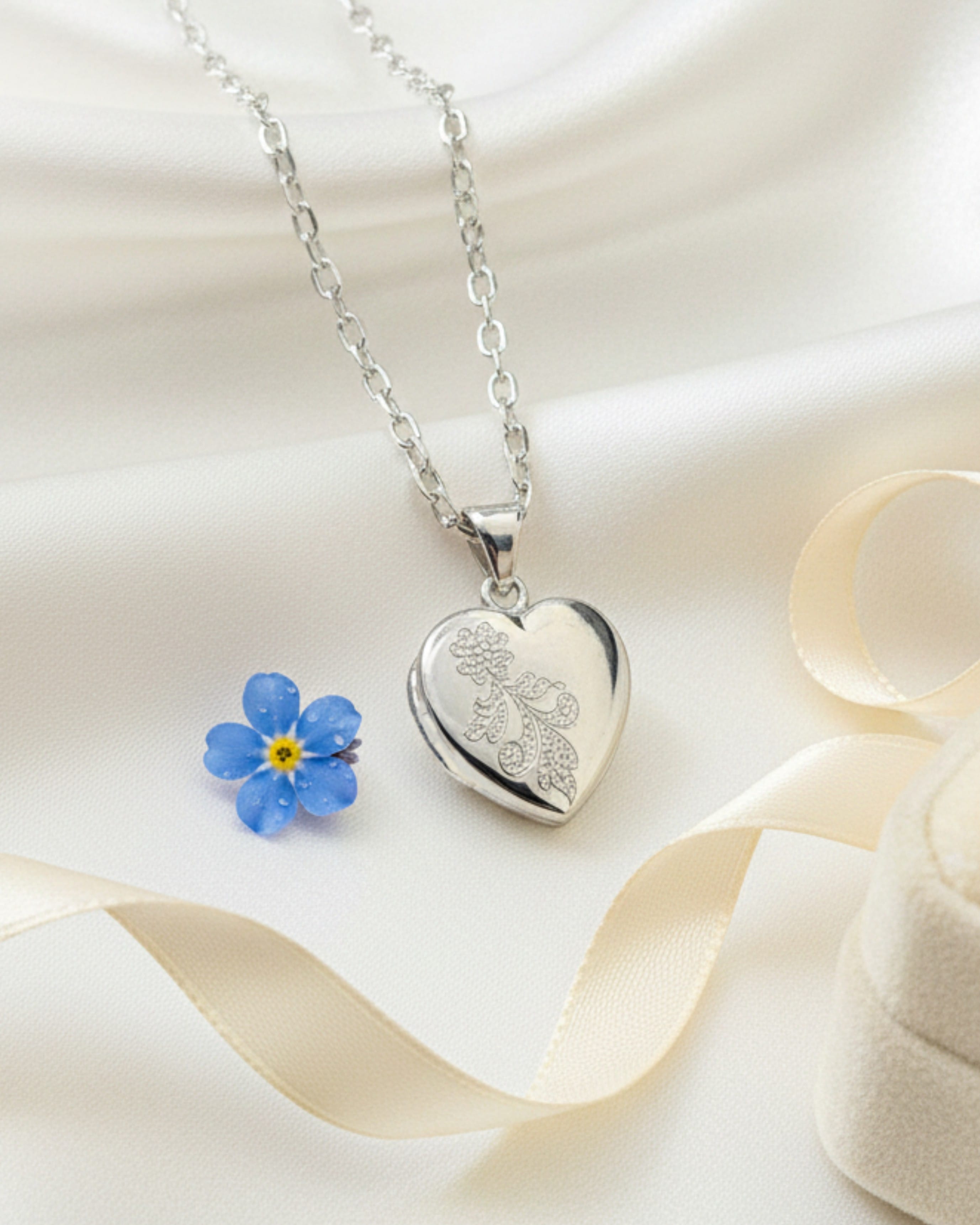 Cara Keepsakes Silver Pendant Urns 'Forget Me Not' Pendant Urn