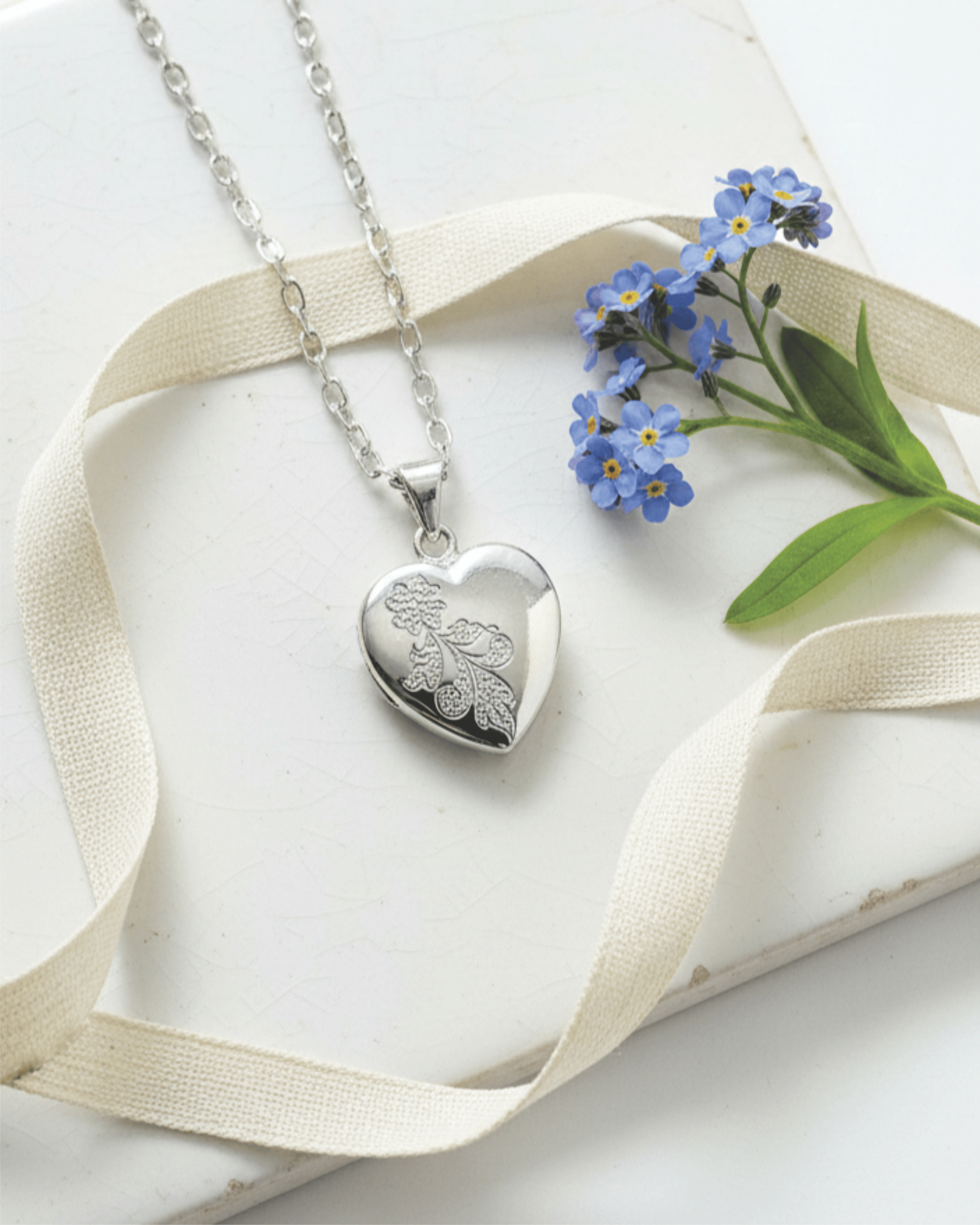 Cara Keepsakes Silver Pendant Urns 'Forget Me Not' Pendant Urn