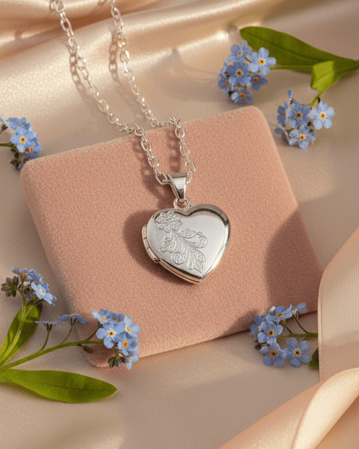 Cara Keepsakes Silver Locket Urns 'Forget Me Not' Locket Urn