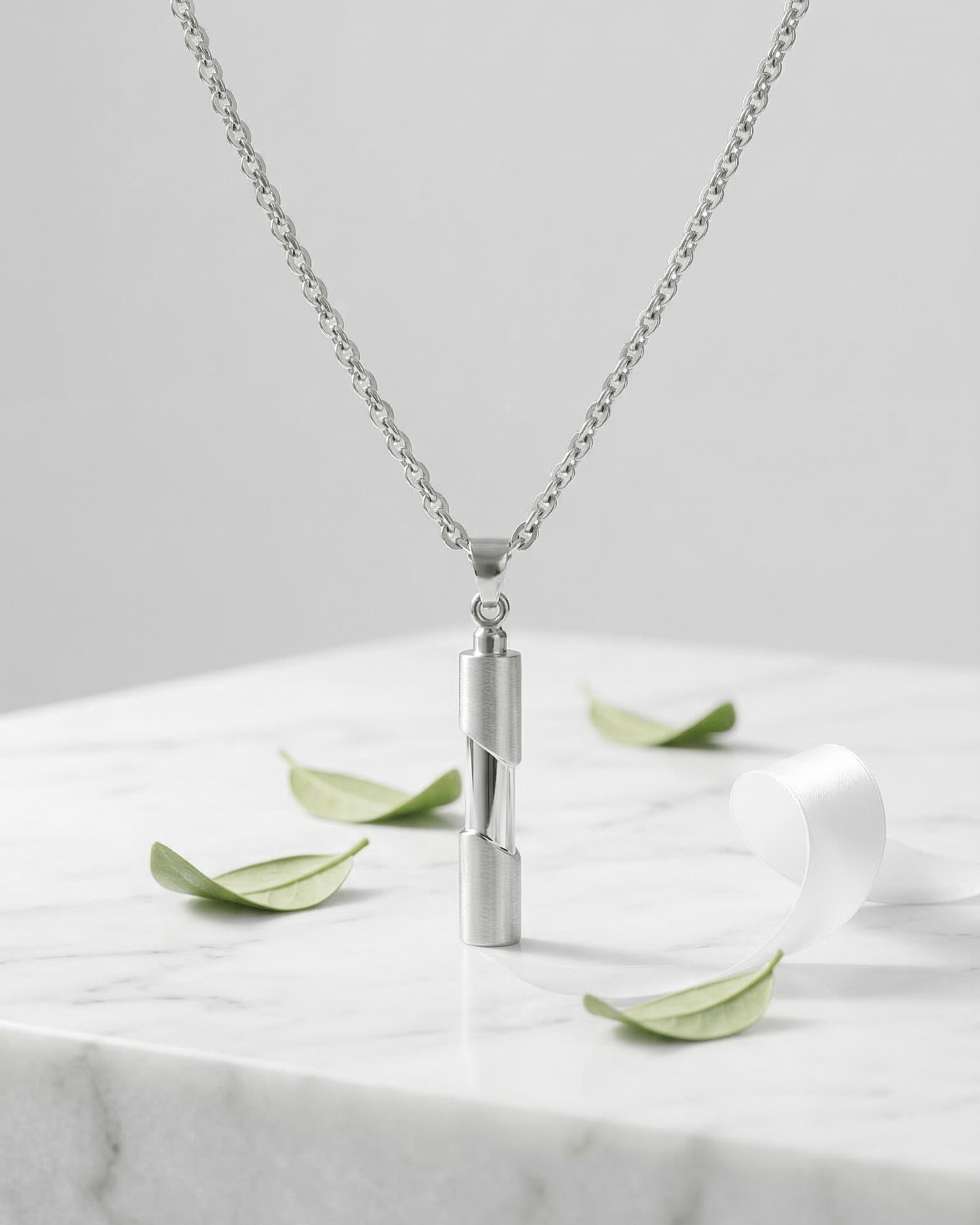 Cara Keepsakes Silver Pendant Urns Cylinder Pendant Urn