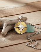 Cara Keepsakes Silver Pendant Urns Guiding Light Silver Compass Pendant Urn