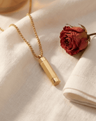 Cara Keepsakes Stainless Steel Gold-Plated Tag Cylinder