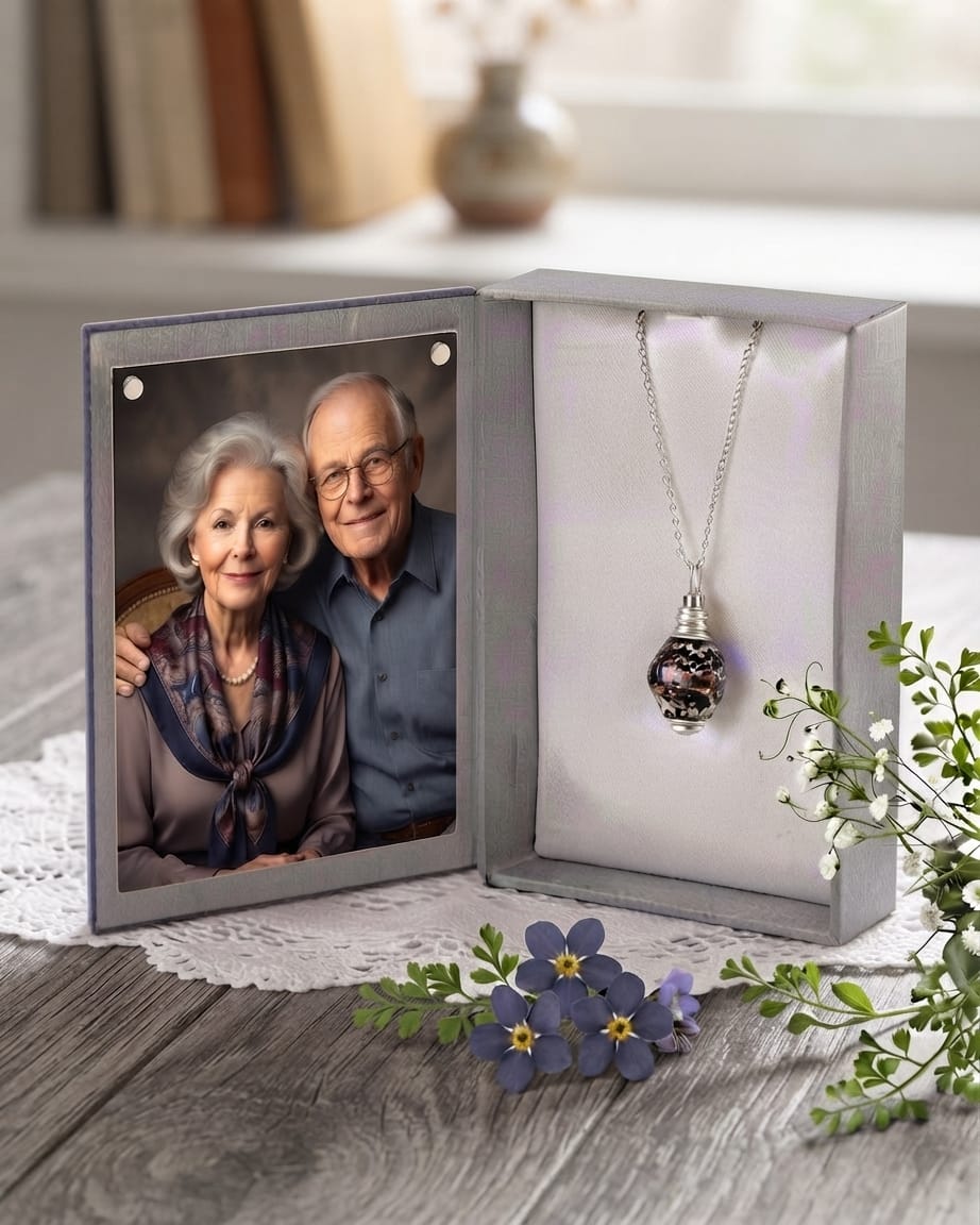 Cara Keepsakes Murano Glass Pendant Urns Murano Glass Pendant Urn - 'Everlasting Embrace'