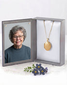 Cara Keepsakes Gold Locket Urns Gold Oval Locket Urn - Diamond Cut (10K)