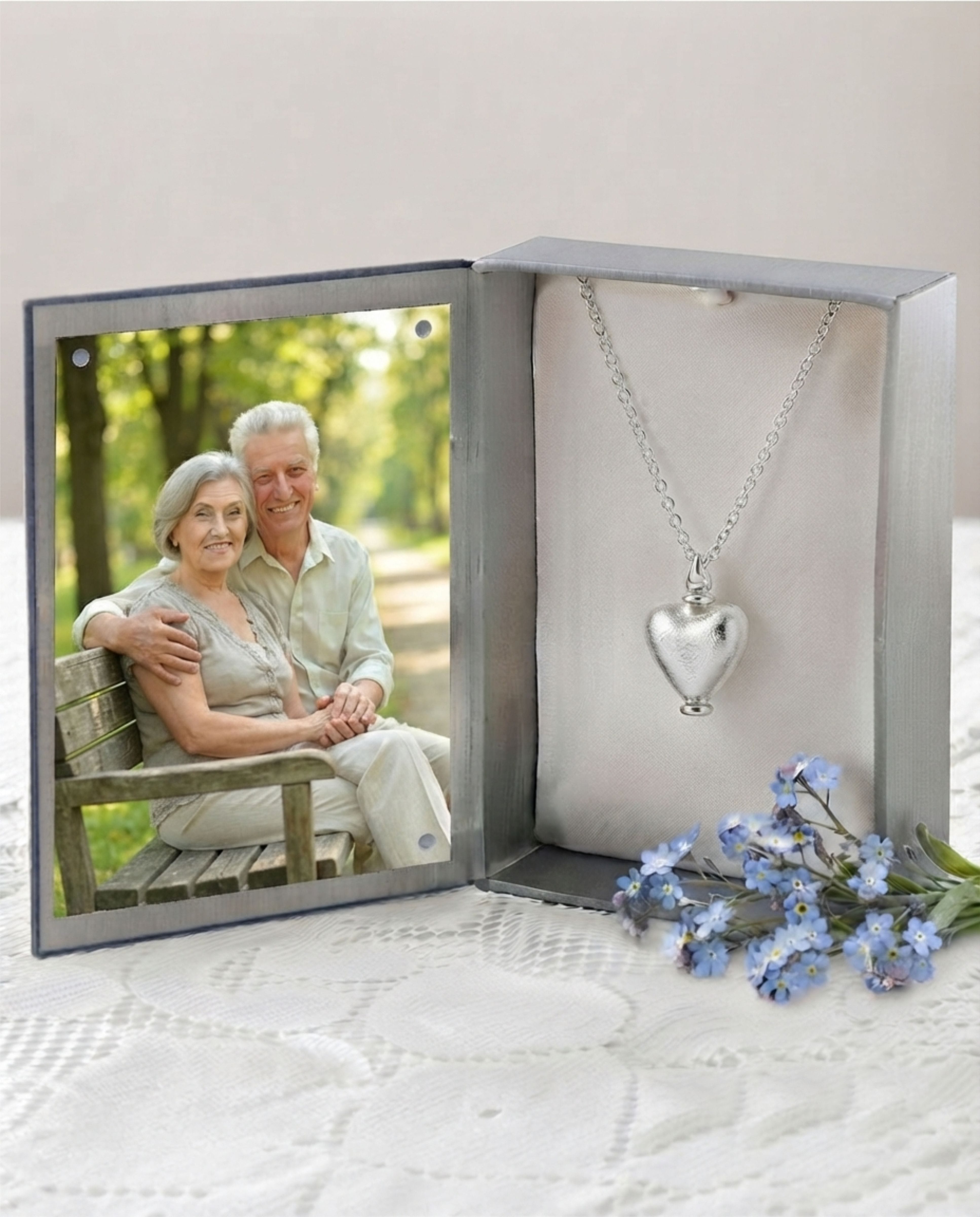 Cara Keepsakes Murano Glass Heart Urns Murano Glass Heart Urn - April