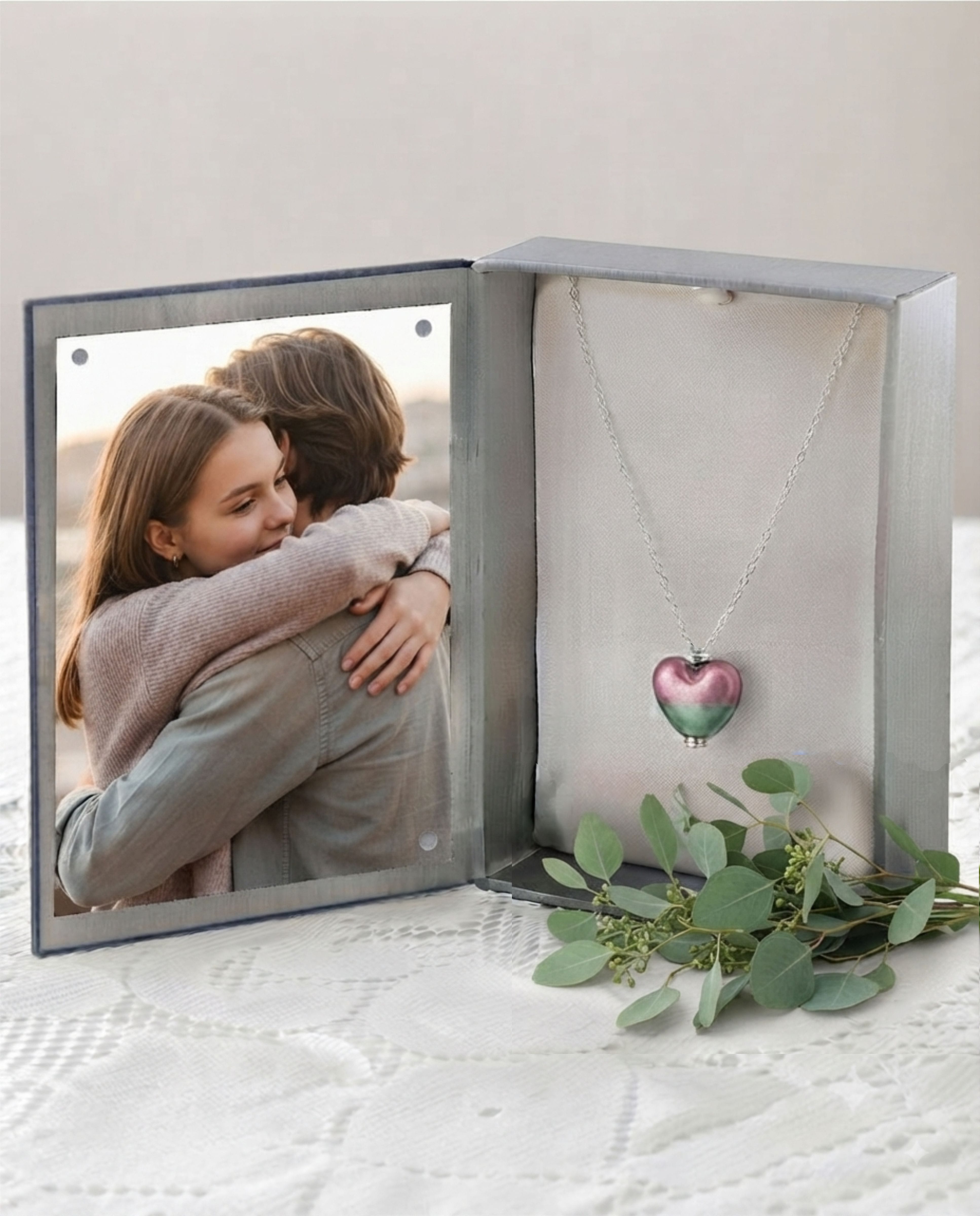 Cara Keepsakes Murano Glass Heart Urns Murano Glass Heart Urn - 'Enchanted Bliss'