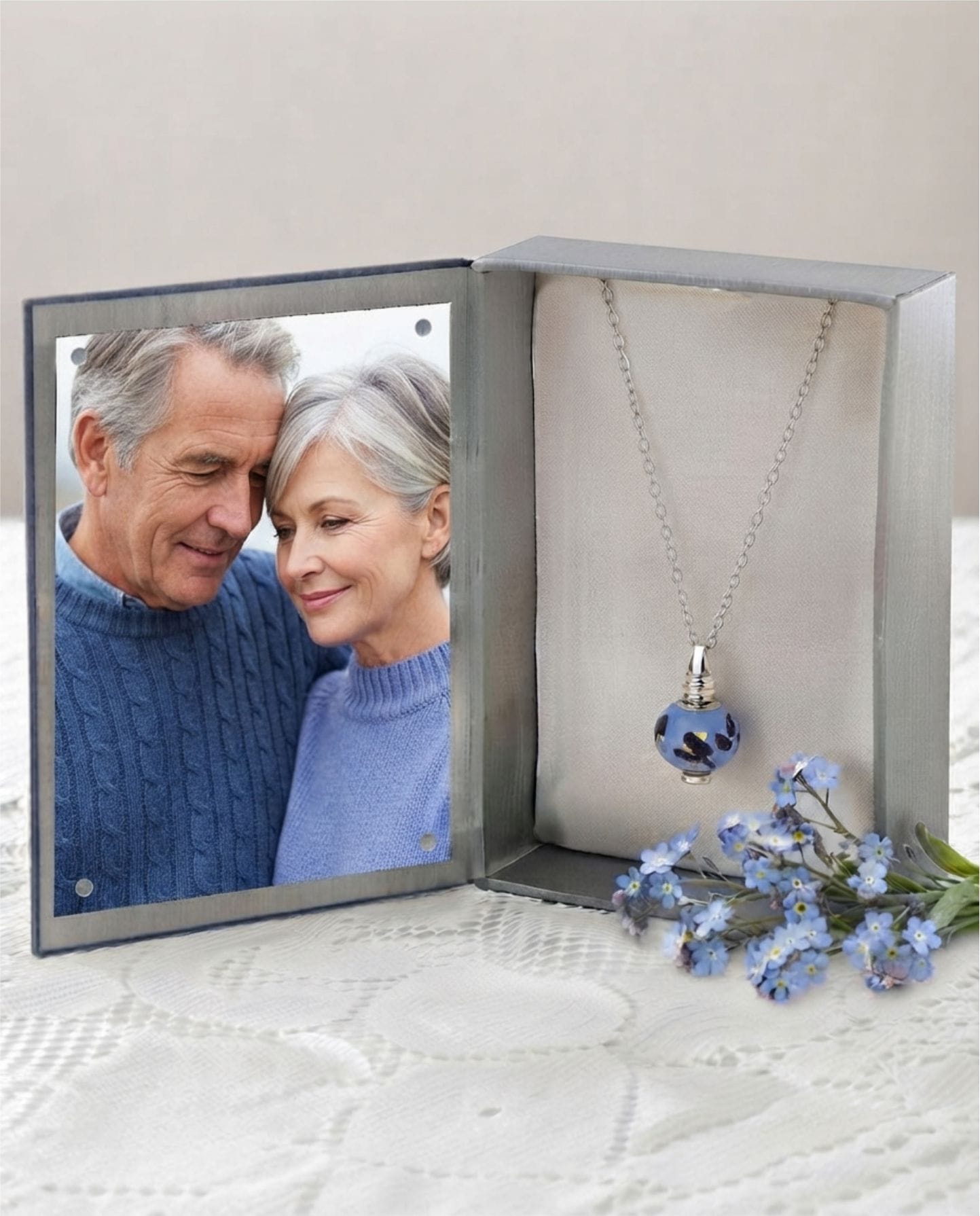 Cara Keepsakes Murano Glass Pendant Urns Murano Glass Pendant Urn - 'Ocean Mist' Bead
