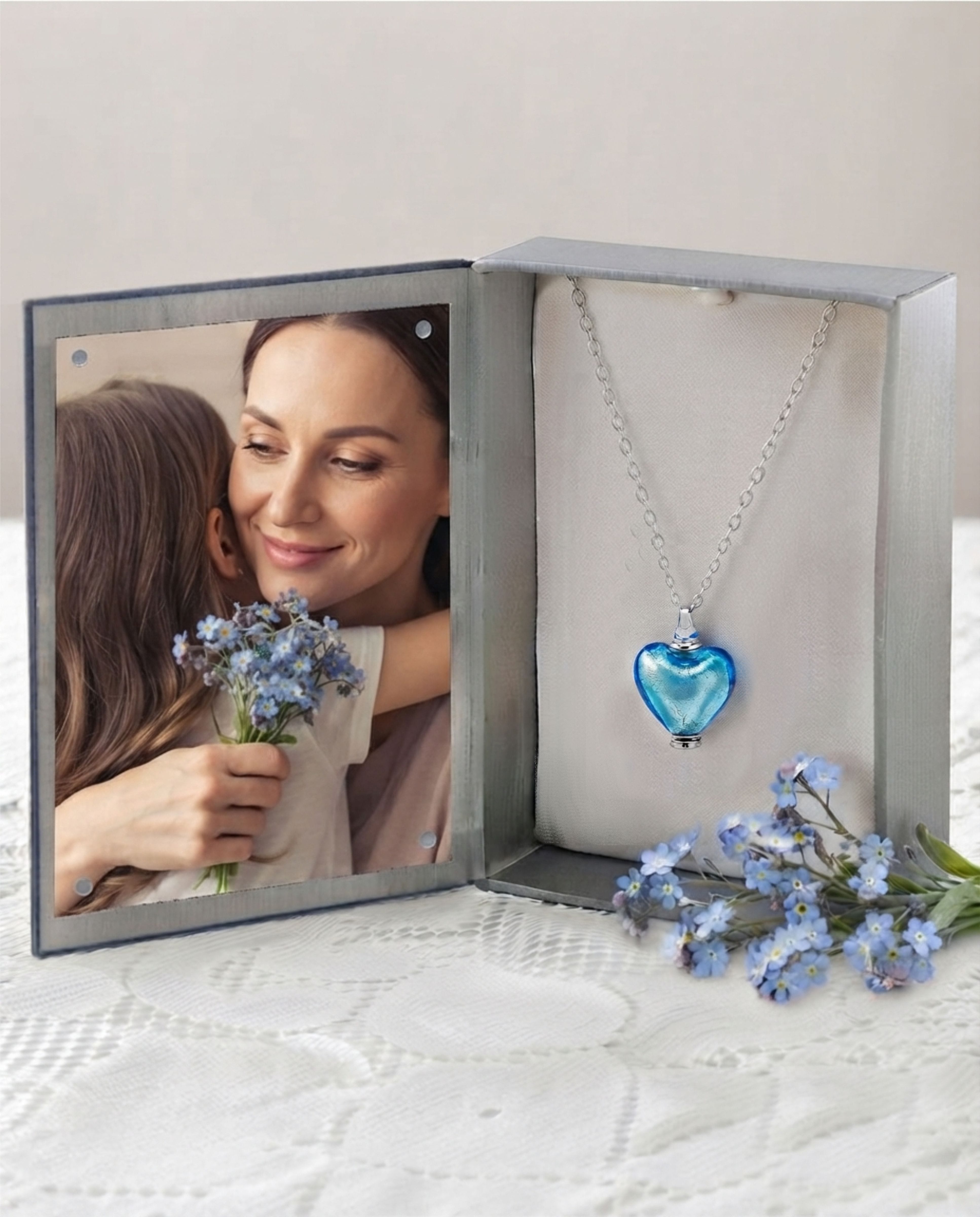 Cara Keepsakes Murano Glass Heart Urns Murano Glass Heart Urn - March