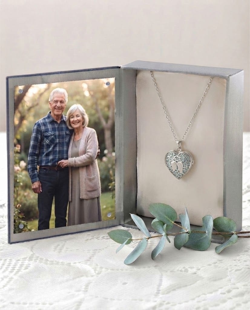 Cara Keepsakes Silver Locket Urns Angel Heart Locket Urn