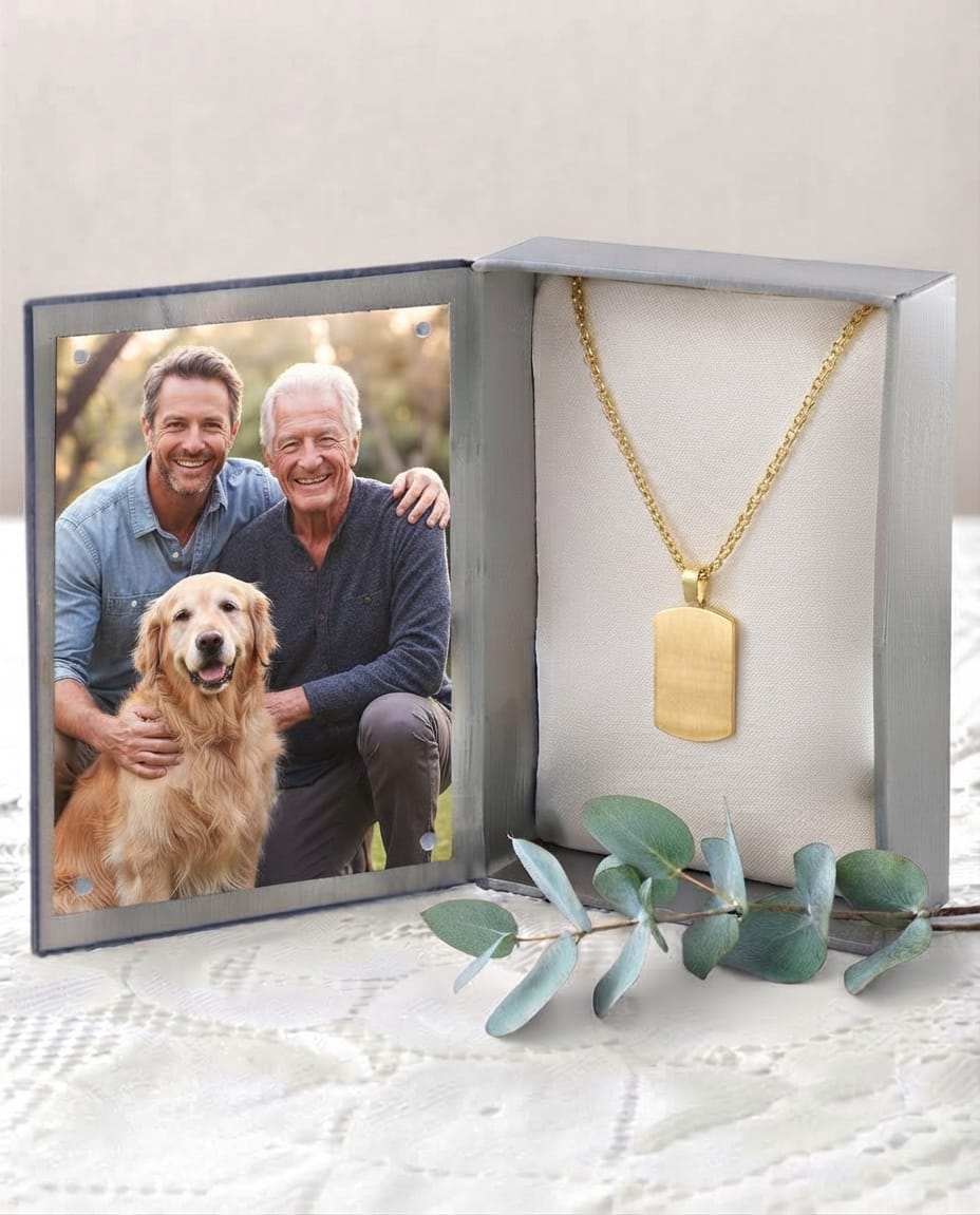 Cara Keepsakes Stainless Steel Gold-Plated Stainless Steel Tag Pendant