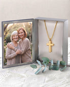Cara Keepsakes Stainless Steel Gold-Plated Stainless Steel Cross Pendant Urn