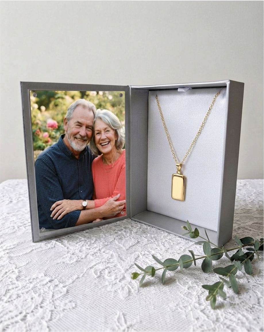 Cara Keepsakes Gold Pendant Urns Gold Rectangle Pendant Urn (10K)