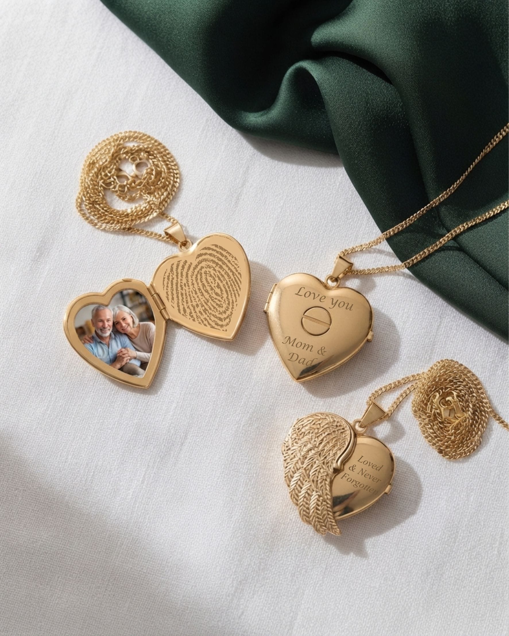 Cara Keepsakes Gold Locket Urns Gold Angel Wing Locket Urn (14K)