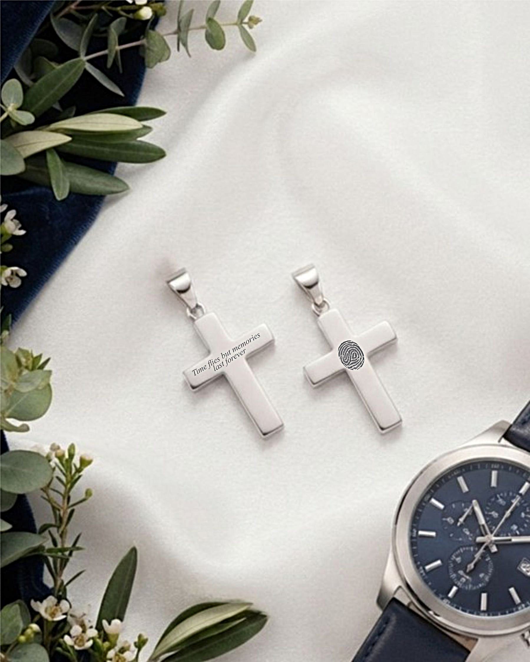 Cara Keepsakes Silver Pendant Urns Hammered Cross Pendant Urn