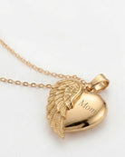 Cara Keepsakes Gold Pendant Urns Gold Angel Wing Pendant Urn (10K)