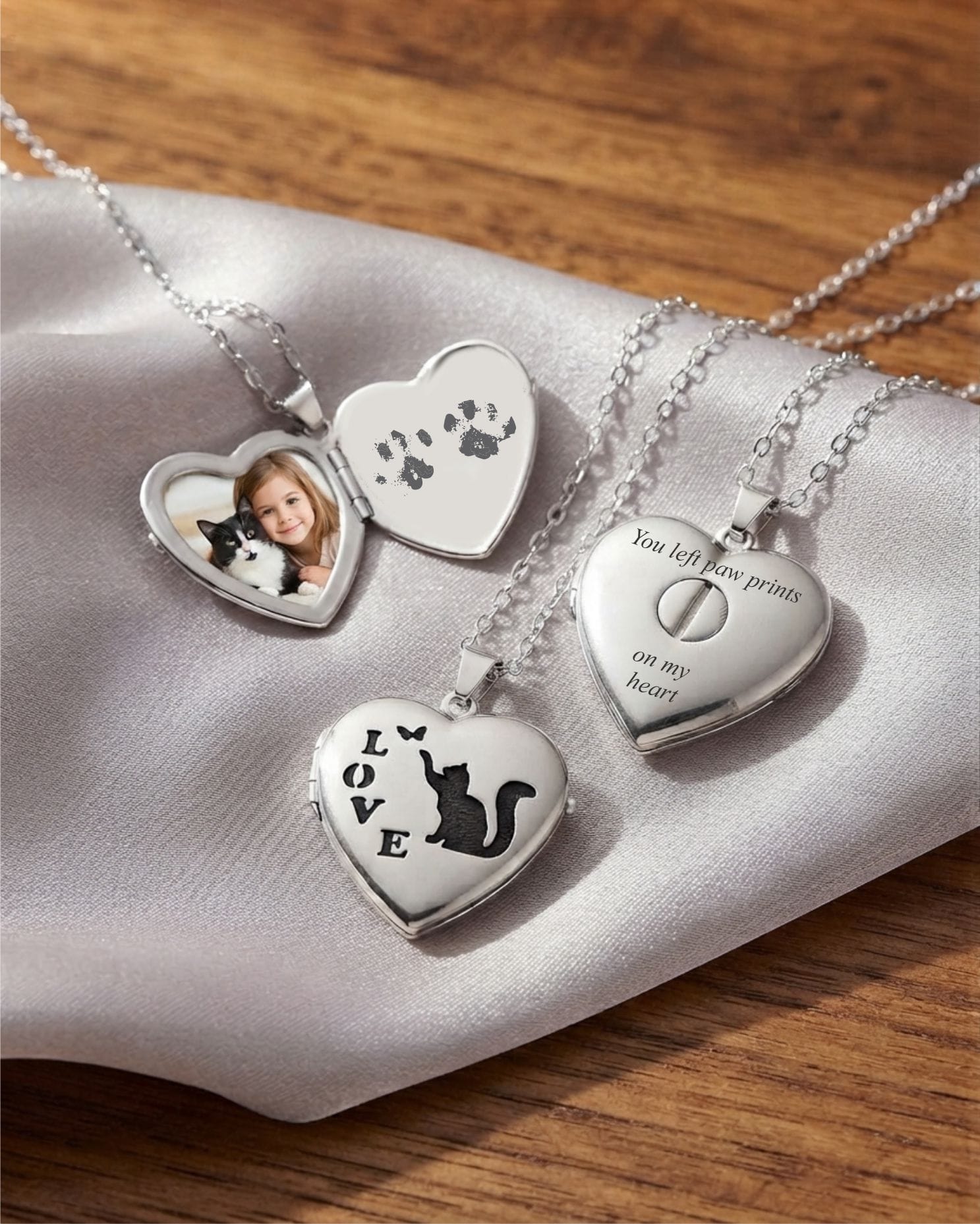 Cara Keepsakes Silver Locket Urns Cat Locket Urn