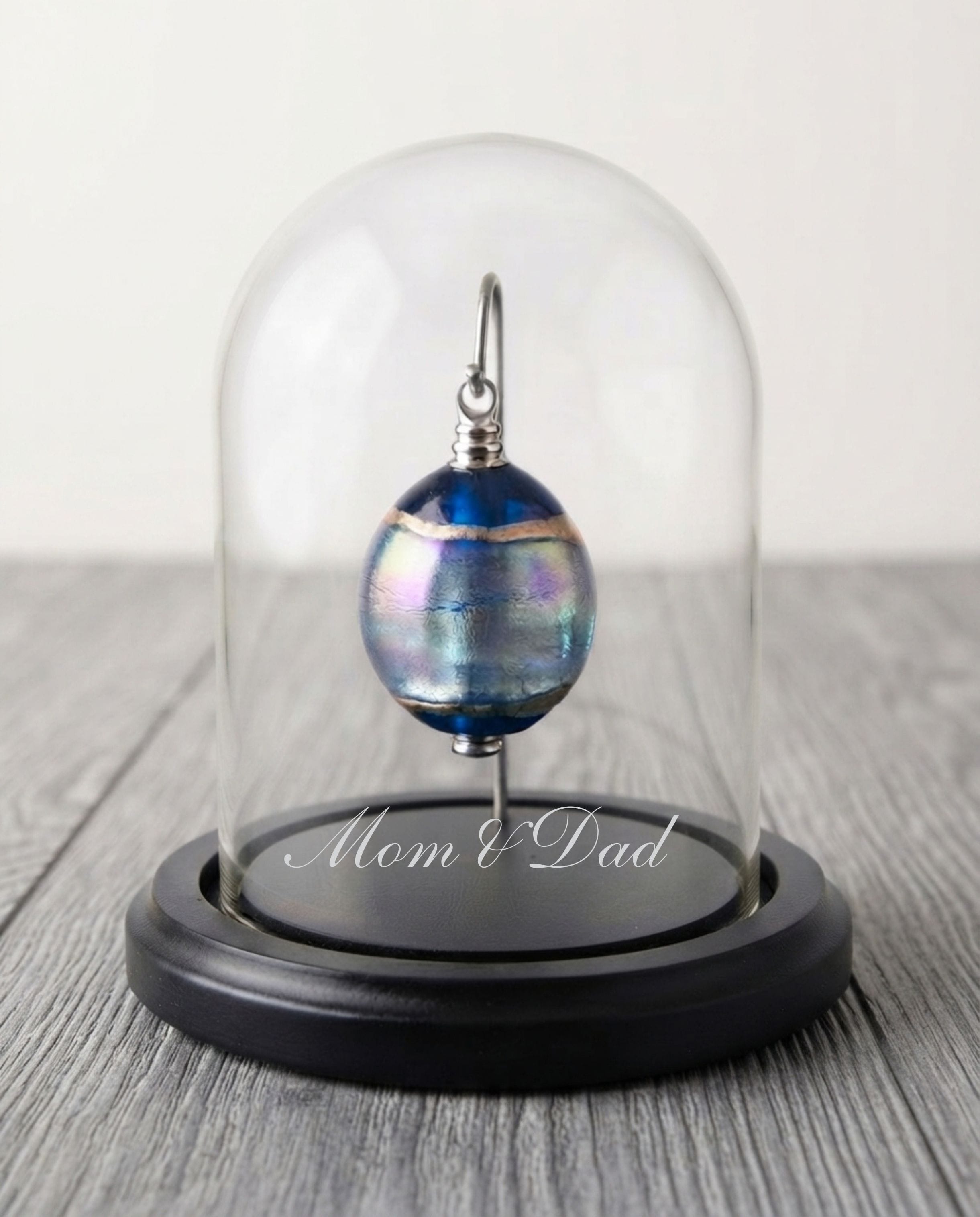 Cara Keepsakes Keepsake Urn Mini Urn with Glass Dome Keepsake Urn - "Serenity" (Olive Shaped)