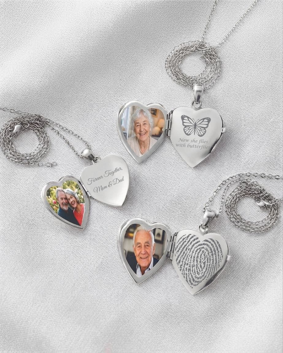 Cara Keepsakes Gold Locket Urns White Gold 'Forget Me Not' Locket Urn (14K)
