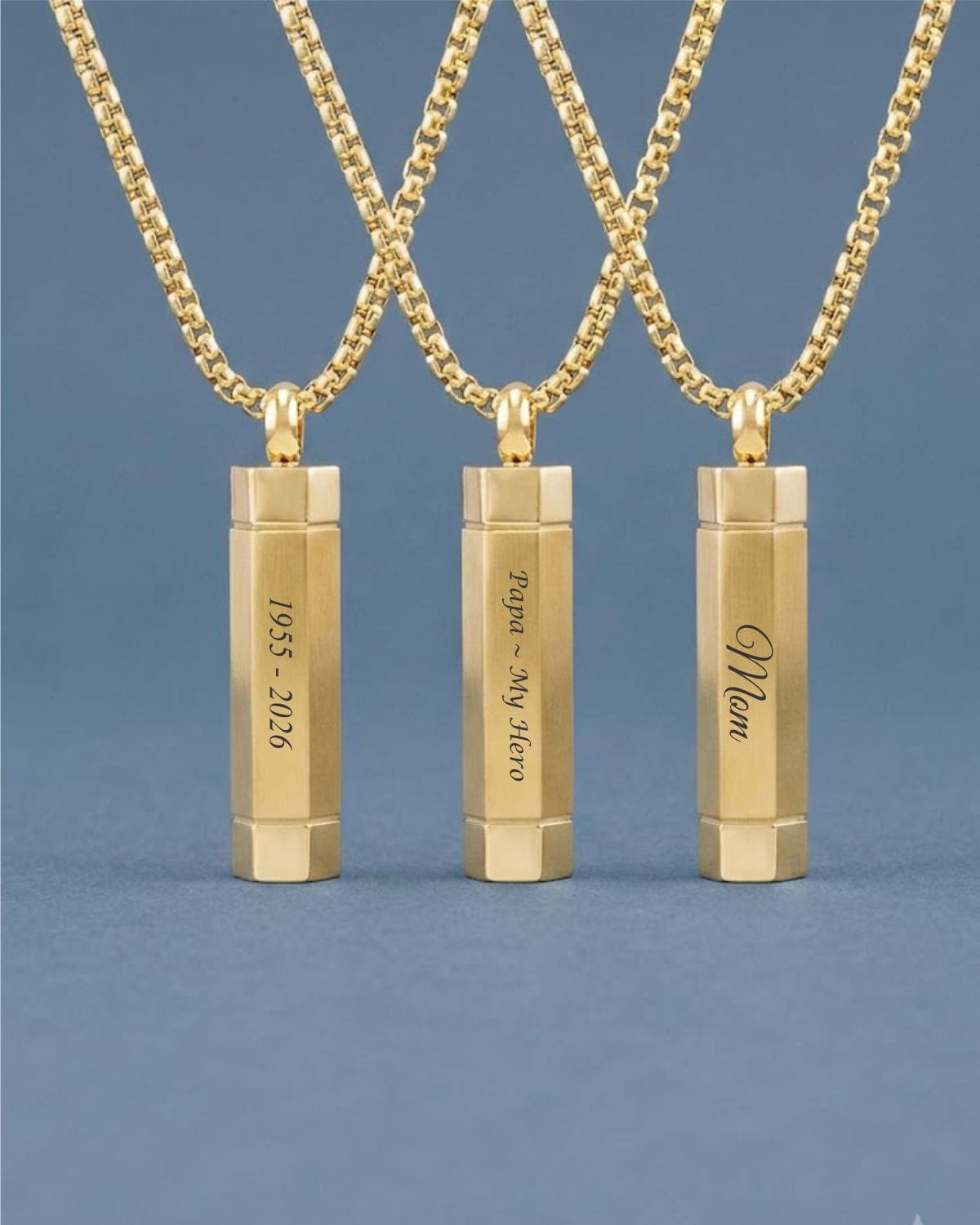 Cara Keepsakes Stainless Steel Gold-Plated Tag Cylinder