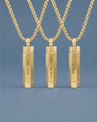 Cara Keepsakes Stainless Steel Gold-Plated Tag Cylinder