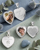 Cara Keepsakes Silver Locket Urns Silver Heart Locket Urn - Diamond Cut