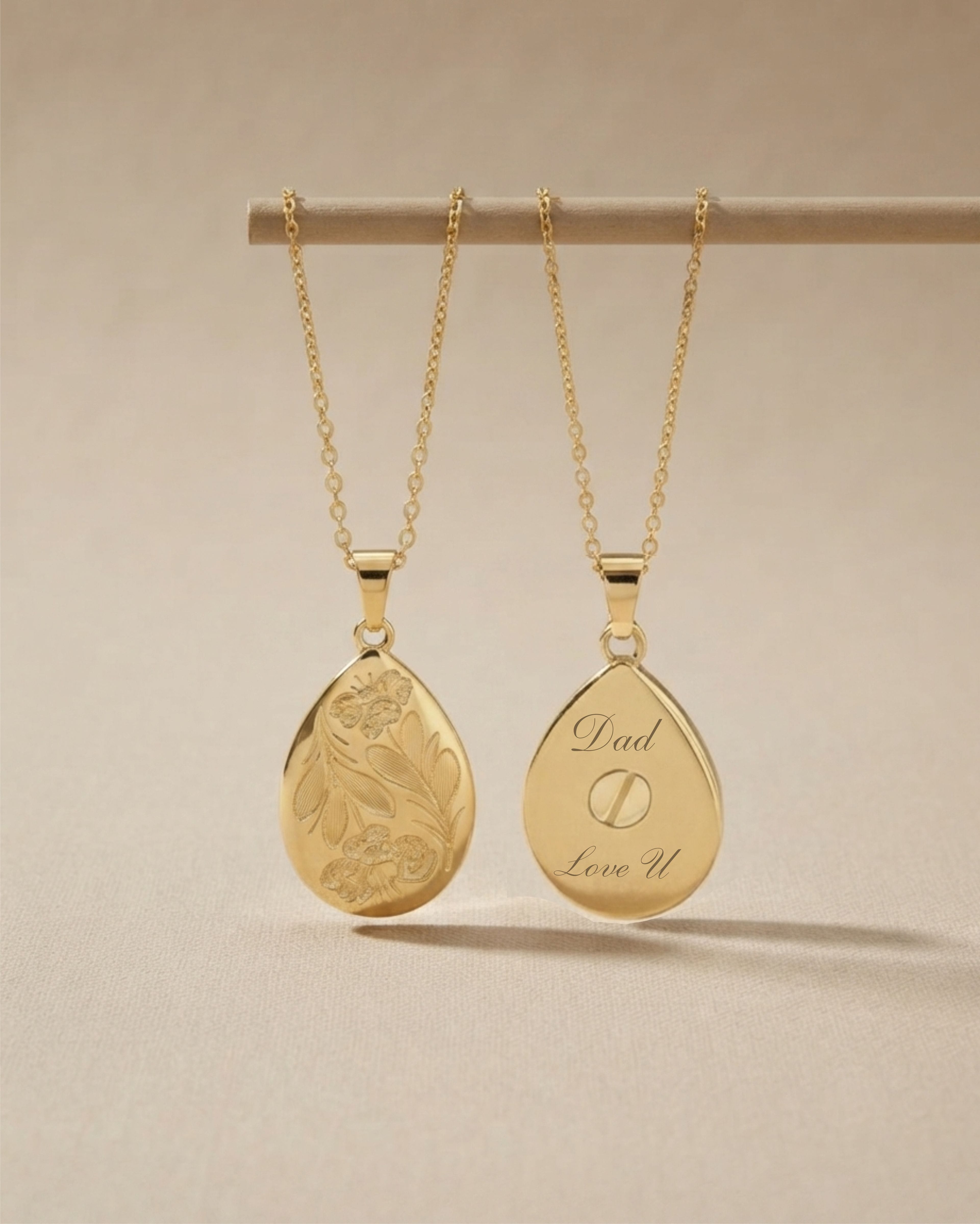 Cara Keepsakes Gold Pendant Urns 'Poppy' Teardrop Pendant Urn (10K)