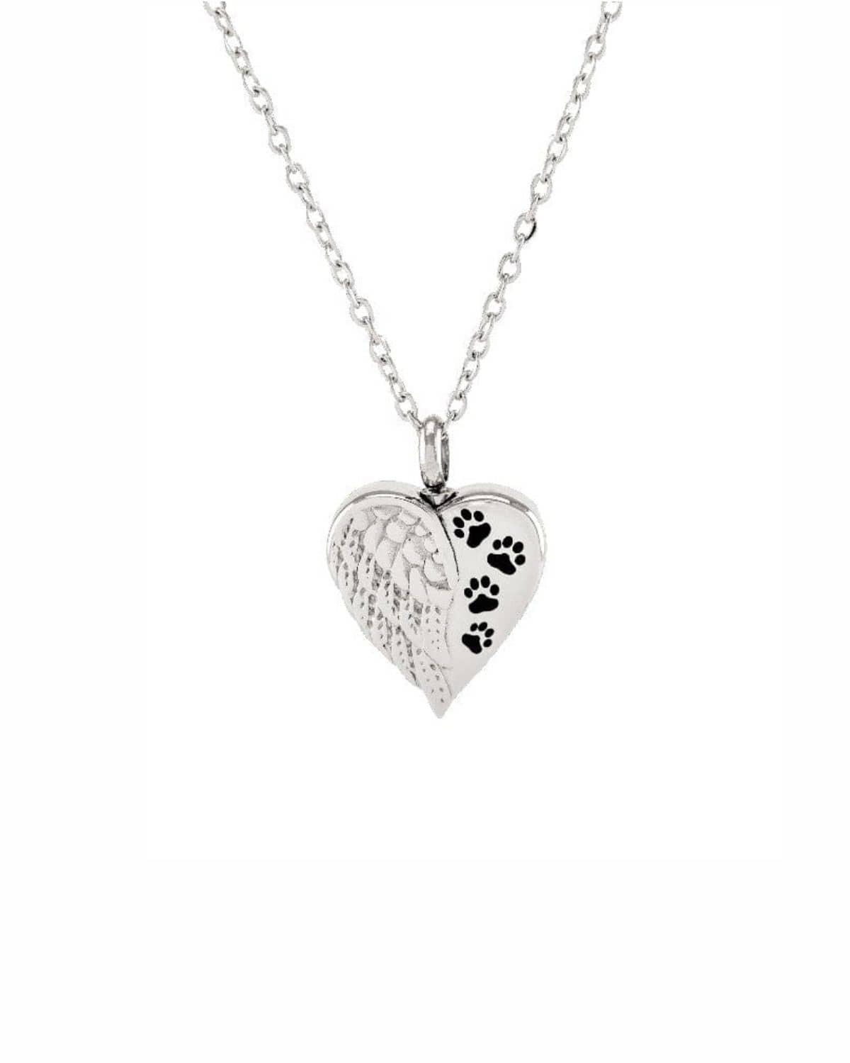 Cara Keepsakes Stainless Steel Stainless Steel Angel Wing Urn with Paw Prints