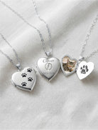 Cara Keepsakes Silver Locket Urns Paw Print Locket Urn