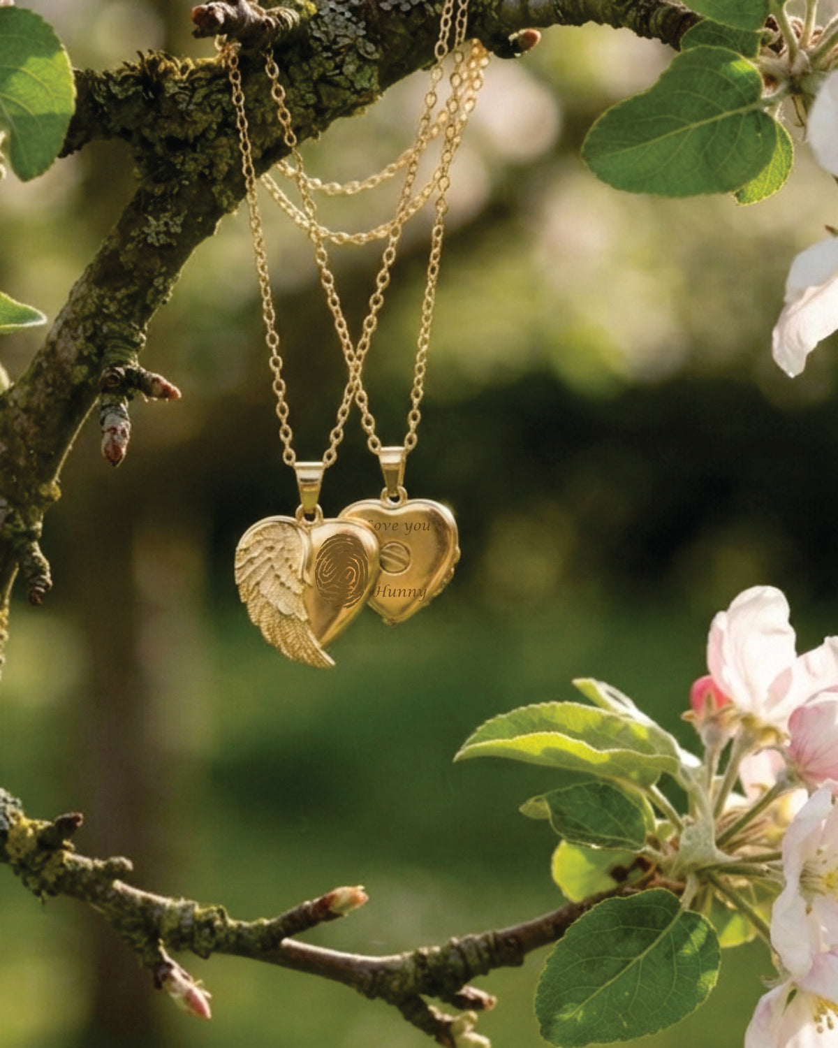 Cara Keepsakes Gold Pendant Urns Gold Angel Wing Pendant Urn (10K)